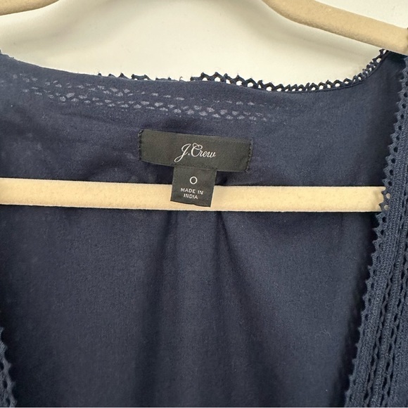 J. Crew Navy Eyelet Wrap Midi Dress - Picture 3 of 6